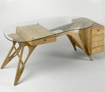 Carlo Mollino_bureau, 1950_Paris, centre Pompidou_Musée national d'art moderne-Centre de création industrielle-Philippe Migeat.