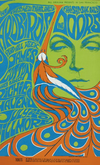 Bonnie MacLeanAffiche pour le concert The Yardbirds, 1967_Sérigraphie_Galerie Janos_D.R.