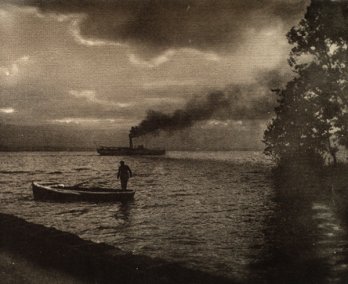 Gerhard Steidl/Edouard Payot_Soir d'orage, embouchure de l'Hermance, 1928_Procédé au charbon