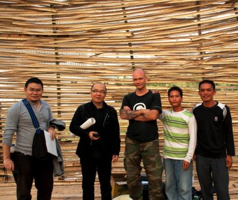 SZHKB curator Ou Ning @ Bug Dome with Marco Casagrande, Wei & Wei and Shenzhen Daily editor