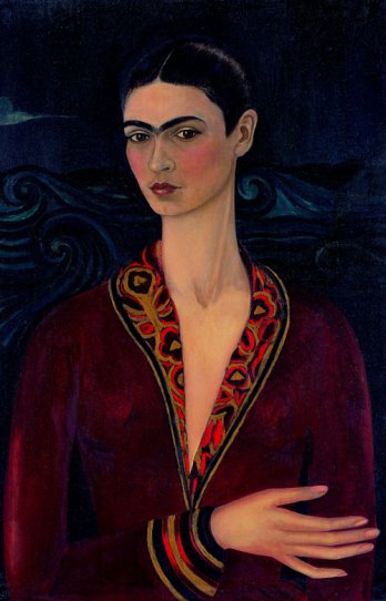 Self–portrait wearing a velvet dress, 1926_Private collection_Galería Arvil, Mexico City_Banco de México Diego Rivera Frida Kahlo Museums Trust, México, D.F. - VG Bild-Kunst, Bonn 2010