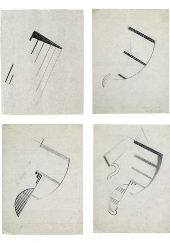 Viking Eggeling, 4 dessins pour Symphonie diagonale, 1919-1920_Kunstmuseum Basel - Martin P. Bhler