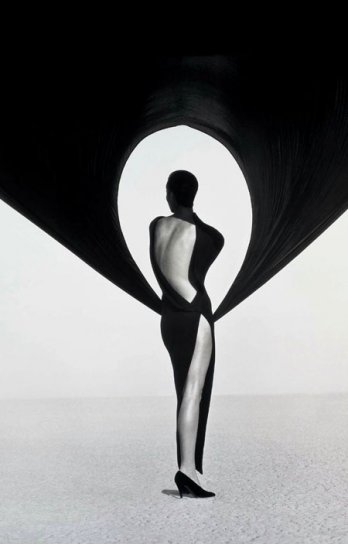 HERB RITTS_Versace Dress, Back View, El Mirage, 1990